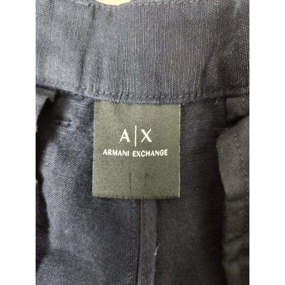 AX Armani Exchange Men's Linen Twill Chino Navy Blue Pants W31"x27" - Picture 14 of 16